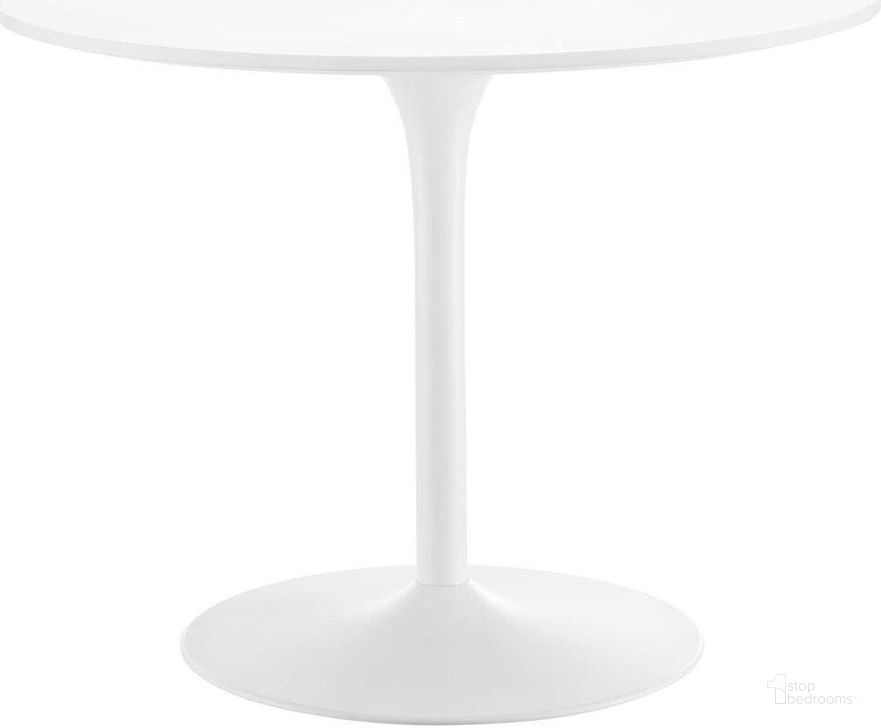 The appearance of Pursuit 40 Inch Dining Table In White designed by Modway in the modern / contemporary interior design. This white white piece of furniture  was selected by 1StopBedrooms from Pursuit Collection to add a touch of cosiness and style into your home. Sku: EEI-6313-WHI-WHI. Table Base Style: Pedestal. Table Top Shape: Round. Product Type: Dining Table. Material: Wood Veneer. Size: 40". Image1
