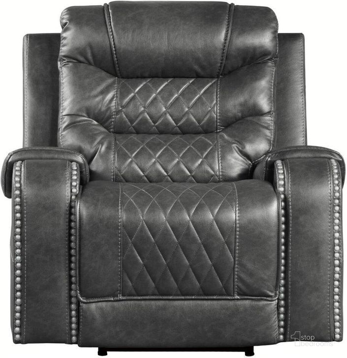 The appearance of Putnam Gray Power Reclining Chair designed by Homelegance in the modern / contemporary interior design. This gray piece of furniture  was selected by 1StopBedrooms from Putnam Collection to add a touch of cosiness and style into your home. Sku: 9405GY-1PW. Material: Microfiber. Product Type: Recliner. Image1