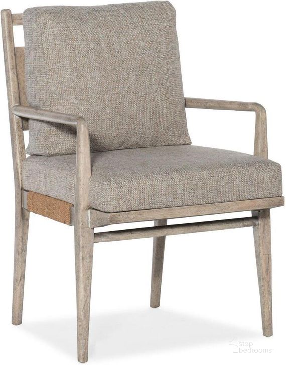 The appearance of Amani Gray Upholstered Arm Chair Set of 2 designed by Hooker in the transitional interior design. This brown piece of furniture  was selected by 1StopBedrooms from Amani Collection to add a touch of cosiness and style into your home. Sku: 1672-75302-80. Material: Fabric. Product Type: Arm Chair.