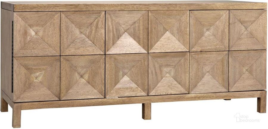 The appearance of Quadrant 3 Door Sideboard In Washed Walnut designed by Noir in the transitional interior design. This natural walnut piece of furniture  was selected by 1StopBedrooms from Quadrant Collection to add a touch of cosiness and style into your home. Sku: GCON231WAW-3. Product Type: Sideboard. Material: Wood Veneer. Image1