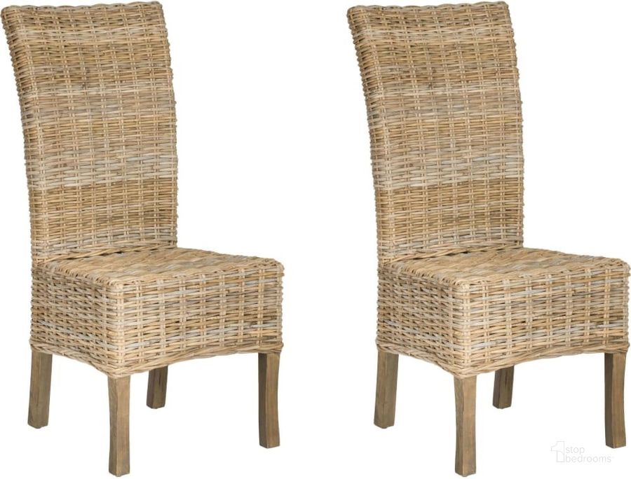 The appearance of Quaker Natural Unfinished 19 Inch Rattan Side Chair designed by Safavieh in the transitional interior design. This natural piece of furniture  was selected by 1StopBedrooms from Safavieh FOX Collection to add a touch of cosiness and style into your home. Sku: FOX6521A-SET2. Product Type: Dining Chair. Material: Rattan. Image1