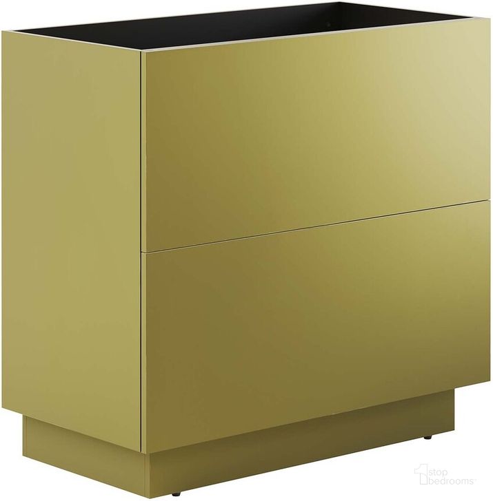 The appearance of Quantum 36 Inch Bathroom Vanity Cabinet In Gold designed by Modway in the modern / contemporary interior design. This gold piece of furniture  was selected by 1StopBedrooms from Quantum Collection to add a touch of cosiness and style into your home. Sku: EEI-6134-GLD. Material: MDF. Product Type: Bathroom Vanity. Image1