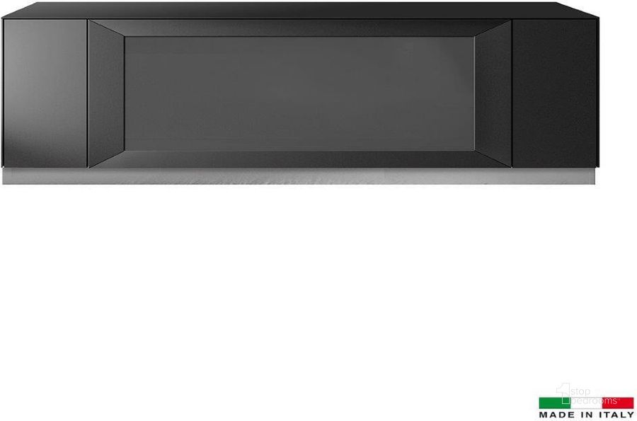 The appearance of Quarz TV Stand In Black designed by Bellini Modern Living in the modern / contemporary interior design. This black piece of furniture  was selected by 1StopBedrooms from Quarz Collection to add a touch of cosiness and style into your home. Sku: Quarz TV BLK BLK. Material: Glass. Product Type: TV Stand. Image1