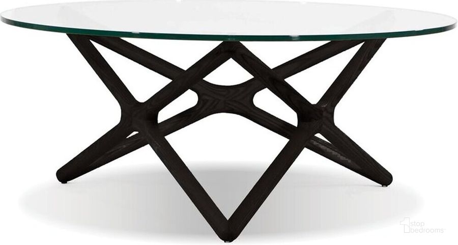 The appearance of Quasar Clear Glass Top And Black Crown Cut Beech Coffee Table designed by Mobital in the modern / contemporary interior design. This black piece of furniture  was selected by 1StopBedrooms from Quasar Collection to add a touch of cosiness and style into your home. Sku: WCO-QUAS-BBEE-. Material: Glass. Product Type: Coffee Table.