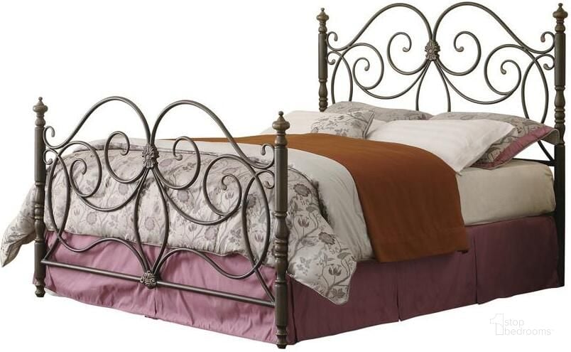 The appearance of Queen Metal Bed with Scroll Details designed by Coaster in the traditional interior design. This brown piece of furniture  was selected by 1StopBedrooms from Miscellaneous Collection to add a touch of cosiness and style into your home. Sku: 300258Q. Material: Metal. Bed Size: Queen. Product Type: Slat / Spindle Bed. Bed Type: Slat / Spindle Bed. Image1