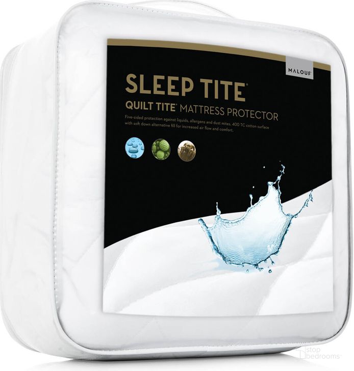 The appearance of Quilt Tite Full Mattress Protector designed by Malouf in the modern / contemporary interior design. This white piece of furniture  was selected by 1StopBedrooms from Quilt Tite Collection to add a touch of cosiness and style into your home. Sku: SL04FFQT. Product Type: Mattress Protector. Image1