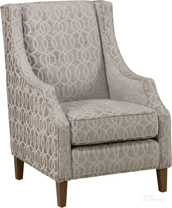 The appearance of Quinn Dove Grey Accent Chair designed by Jofran in the transitional interior design. This gray piece of furniture  was selected by 1StopBedrooms from Quinn Dove Collection to add a touch of cosiness and style into your home. Sku: QUINN-CH-DOVE. Product Type: Accent Chair. Material: Velvet. Image1
