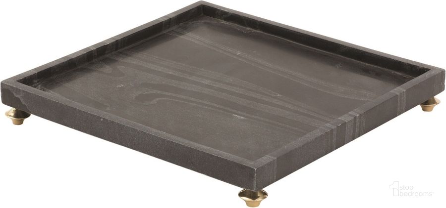 The appearance of Quintessential Square Tray In Black designed by Global Views in the modern / contemporary interior design. This black piece of furniture  was selected by 1StopBedrooms from Quintessential Collection to add a touch of cosiness and style into your home. Sku: JB9.90080. Material: Marble. Product Type: Tray. Image1