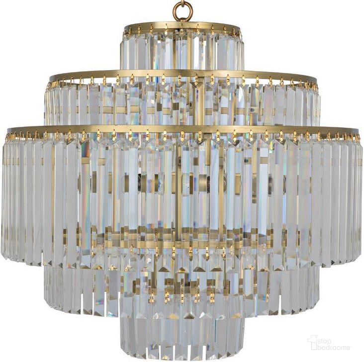 The appearance of Quintus Chandelier In Metal In Brass Finish designed by Noir in the transitional interior design. This antique brass piece of furniture  was selected by 1StopBedrooms from  to add a touch of cosiness and style into your home. Sku: LAMP727MB. Material: Steel. Product Type: Chandelier.