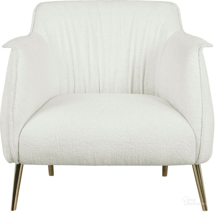 The appearance of Rachael Accent Chair In Gold and White designed by Homelegance in the modern / contemporary interior design. This gold and white piece of furniture  was selected by 1StopBedrooms from Rachael Collection to add a touch of cosiness and style into your home. Sku: 1085F1S. Product Type: Accent Chair. Image1
