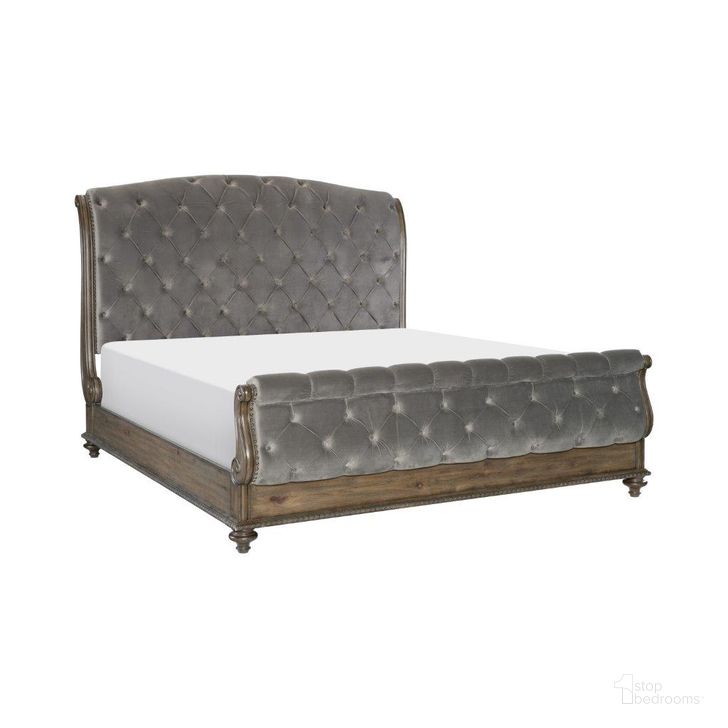 The appearance of Rachelle Weathered Pecan And Gray Queen Sleigh Bed designed by Homelegance in the transitional interior design. This brown and gray piece of furniture  was selected by 1StopBedrooms from Rachelle Collection to add a touch of cosiness and style into your home. Sku: 1693-1;1693-2;1693-3. Bed Type: Sleigh Bed. Material: Wood. Product Type: Sleigh Bed. Bed Size: Queen. Image1