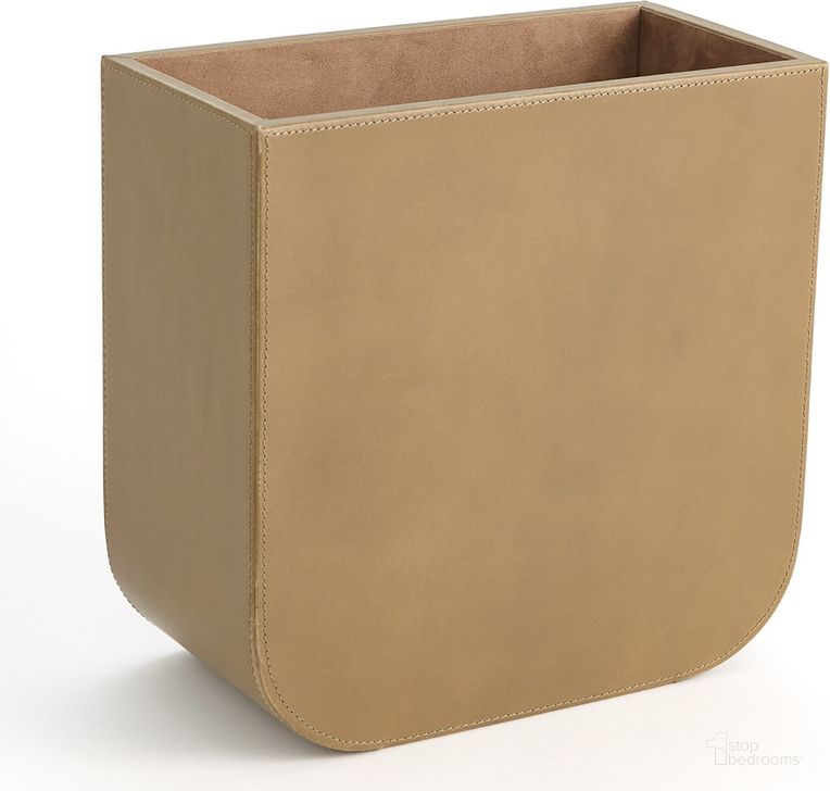 The appearance of Radius Edge Leather Wastebasket In Putty designed by Global Views in the modern / contemporary interior design. This brown piece of furniture  was selected by 1StopBedrooms from Radius Collection to add a touch of cosiness and style into your home. Sku: 9.93732. Material: Leather. Product Type: Basket. Image1