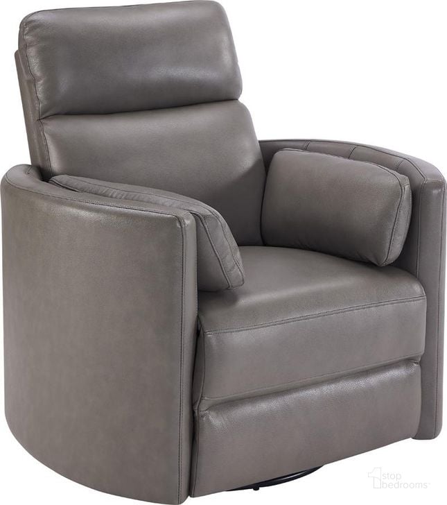 The appearance of Radius Florence Heron Cordless Power Swivel Glider Recliner designed by Parker House in the modern / contemporary interior design. This gray piece of furniture  was selected by 1StopBedrooms from Radius Collection to add a touch of cosiness and style into your home. Sku: MRAD#812GSP-P25-FHE. Product Type: Recliner. Image1
