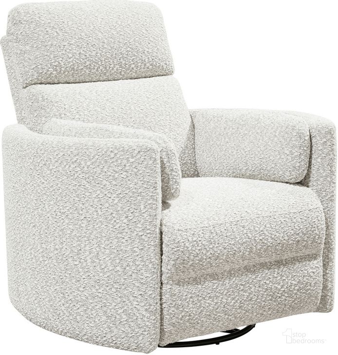 The appearance of Radius Rock Swivel Power Glider Recliner In Off White designed by Parker House in the modern / contemporary interior design. This off white piece of furniture  was selected by 1StopBedrooms from Radius Collection to add a touch of cosiness and style into your home. Sku: MRAD#812GSP-TARR. Material: Polyester. Product Type: Recliner. Image1