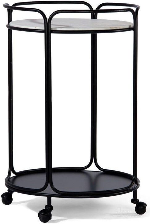 The appearance of Radius Round Bar Cart In Black designed by Union Home Furniture in the modern / contemporary interior design. This black piece of furniture  was selected by 1StopBedrooms from Radius Collection to add a touch of cosiness and style into your home. Sku: DIN00238. Material: Steel. Product Type: Bar Cart. Image1