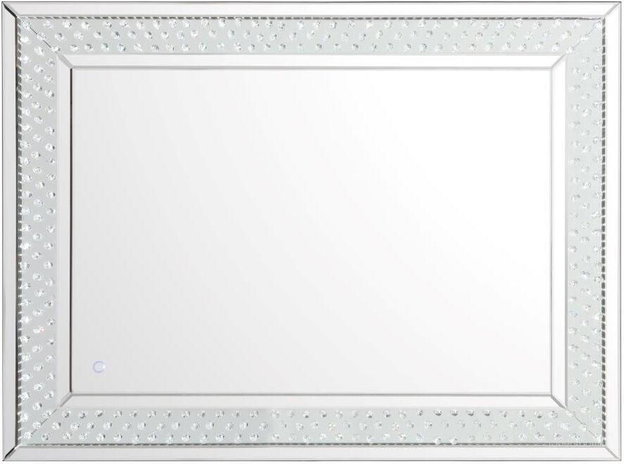 The appearance of Raiden 36 X 48 Inch Led Crystal Mirror designed by Elegant Lighting in the modern / contemporary interior design. This clear piece of furniture  was selected by 1StopBedrooms from Raiden Collection to add a touch of cosiness and style into your home. Sku: MRE93648. Product Type: Mirror. Material: MDF. Image1