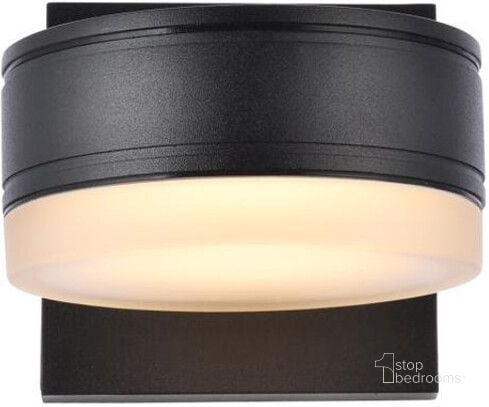 The appearance of Raine Integrated Led Wall Sconce In Black LDOD4013BK designed by Elegant Lighting in the transitional interior design. This black piece of furniture  was selected by 1StopBedrooms from Raine Collection to add a touch of cosiness and style into your home. Sku: LDOD4013BK. Material: Aluminum. Product Type: Wall Sconce. Image1
