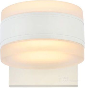 The appearance of Raine Integrated Led Wall Sconce In White LDOD4012WH designed by Elegant Lighting in the transitional interior design. This white piece of furniture  was selected by 1StopBedrooms from Raine Collection to add a touch of cosiness and style into your home. Sku: LDOD4012WH. Material: Aluminum. Product Type: Wall Sconce. Image1