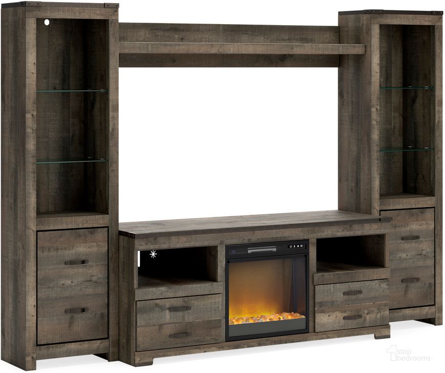 The appearance of Rainville Brown Entertainment Center and Wall 0qd24542465c designed by Bennett Interiors in the modern / contemporary interior design. This brown piece of furniture  was selected by 1StopBedrooms from Rainville Collection to add a touch of cosiness and style into your home. Sku: W100-02;W446-24;W446-24;W446-27;W446-68. Material: Glass. Product Type: Entertainment Center. Image1