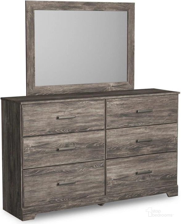The appearance of Ralinksi Dresser and Mirror In Gray designed by Signature Design by Ashley in the transitional interior design. This gray piece of furniture  was selected by 1StopBedrooms from Ralinksi Collection to add a touch of cosiness and style into your home. Sku: B2587-31;B2587-36. Material: Wood. Product Type: Dresser and Mirror. Image1