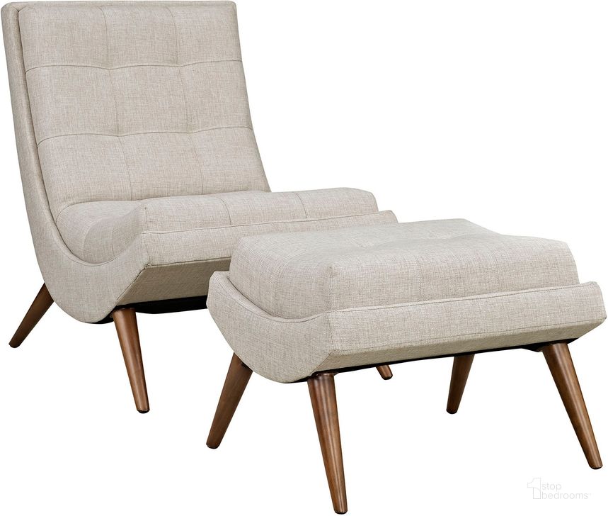 The appearance of Ramp Sand Upholstered Fabric Lounge Chair Set EEI-2143-SAN designed by Modway in the modern / contemporary interior design. This sand piece of furniture  was selected by 1StopBedrooms from Ramp Collection to add a touch of cosiness and style into your home. Sku: EEI-2143-SAN. Material: Wood. Product Type: Living Room Chair. Image1