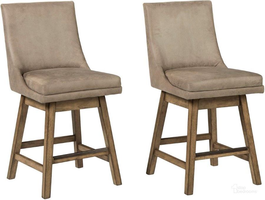 The appearance of Randalson Beige Barstool Set of 2 0qd24495274 designed by Bennett Interiors in the transitional interior design. This beige piece of furniture  was selected by 1StopBedrooms from Randalson Collection to add a touch of cosiness and style into your home. Sku: D380-524. Material: Fabric. Product Type: Barstool. Image1