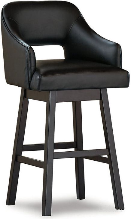 The appearance of Randalson Dark Brown and Black Barstool Set of 2 0qd24495272 designed by Bennett Interiors in the transitional interior design. This dark brown and black piece of furniture  was selected by 1StopBedrooms from Randalson Collection to add a touch of cosiness and style into your home. Sku: D380-930. Material: Fabric. Product Type: Barstool. Image1