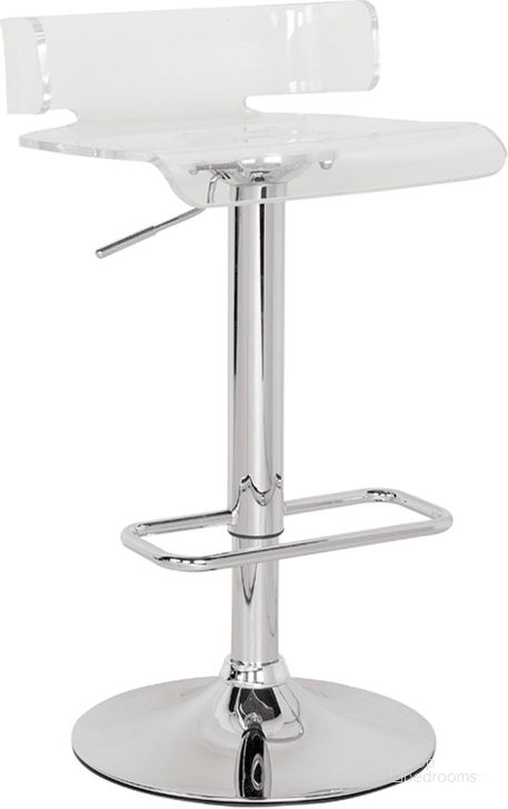 The appearance of Rania Clear Swivel Adjustable Stool designed by ACME in the modern / contemporary interior design. This silver piece of furniture  was selected by 1StopBedrooms from Rania Collection to add a touch of cosiness and style into your home. Sku: 96260. Material: Metal. Product Type: Barstool.