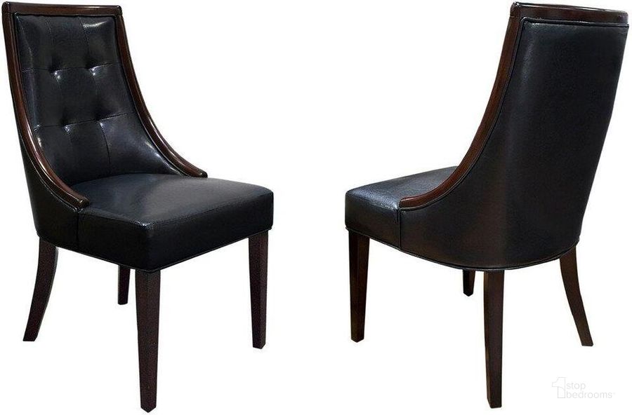 The appearance of Raphael Faux Leather Dining Side Chair Set of 2 In Black And Espresso designed by Best Master Furniture in the traditional interior design. This black piece of furniture  was selected by 1StopBedrooms from Raphael Collection to add a touch of cosiness and style into your home. Sku: 2935BC. Material: Faux Leather. Product Type: Side Chair. Image1