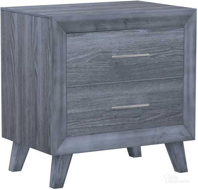 The appearance of Rappa Nightstand In Warm Gray designed by Emerald Home Furnishings in the modern / contemporary interior design. This warm gray piece of furniture  was selected by 1StopBedrooms from Rappa Collection to add a touch of cosiness and style into your home. Sku: HD1688-402. Material: Wood. Product Type: Nightstand. Image1