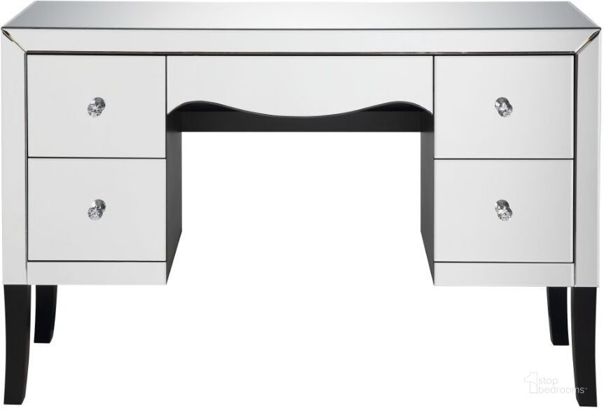 The appearance of Ratana Mirrored Vanity Desk designed by ACME in the transitional interior design. This white piece of furniture  was selected by 1StopBedrooms from Ratana Collection to add a touch of cosiness and style into your home. Sku: 90328. Material: Wood. Product Type: Vanity Desk. Image1