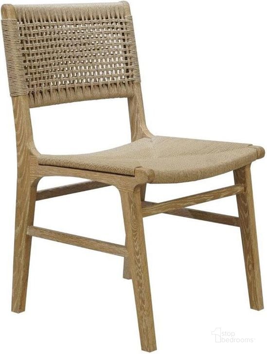 The appearance of Rattan Wrapped Dining Chair In Matte Cerused Oak designed by Worlds Away in the traditional interior design. This oak piece of furniture  was selected by 1StopBedrooms from  to add a touch of cosiness and style into your home. Sku: MONROE CO. Product Type: Dining Chair. Image1
