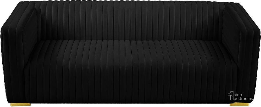 The appearance of Ravish Black Velvet Sofa designed by Meridian in the modern / contemporary interior design. This black piece of furniture  was selected by 1StopBedrooms from Ravish Collection to add a touch of cosiness and style into your home. Sku: 640Black-S. Product Type: Sofa. Material: Velvet. Image1