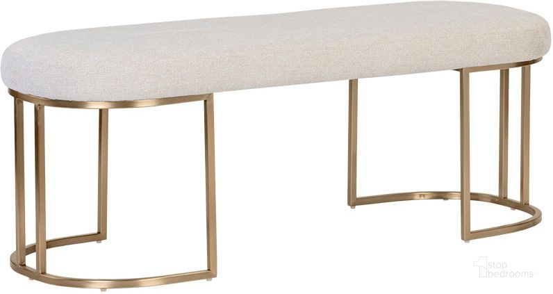 The appearance of Rayla Bench - Belfast Oatmeal designed by Sunpan in the modern / contemporary interior design. This cream piece of furniture  was selected by 1StopBedrooms from Rayla Collection to add a touch of cosiness and style into your home. Sku: 106182. Material: Fabric. Product Type: Bench. Image1