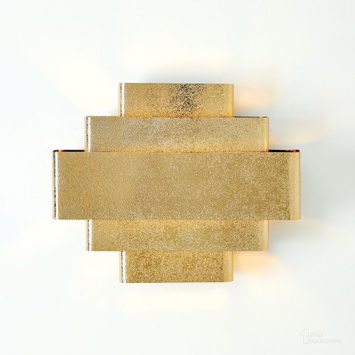 The appearance of Rectangular Babylon Sconce In Shiny Brass designed by Global Views in the modern / contemporary interior design. This brass piece of furniture  was selected by 1StopBedrooms from Rectangular Collection to add a touch of cosiness and style into your home. Sku: 7.91497-HW. Product Type: Wall Sconce. Material: Brass. Image1