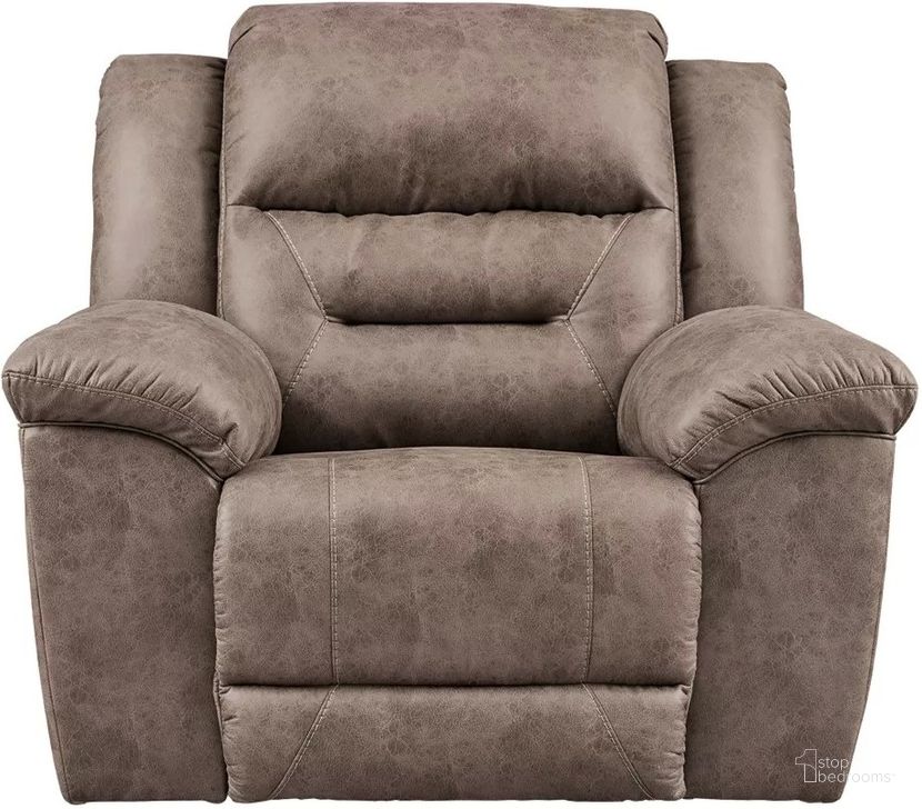 The appearance of Redmund Fossil Recliner 0qd2372335 designed by Luxe Linea in the modern / contemporary interior design. This fossil piece of furniture  was selected by 1StopBedrooms from Redmund Collection to add a touch of cosiness and style into your home. Sku: 3990598. Material: Fabric. Product Type: Recliner. Image1