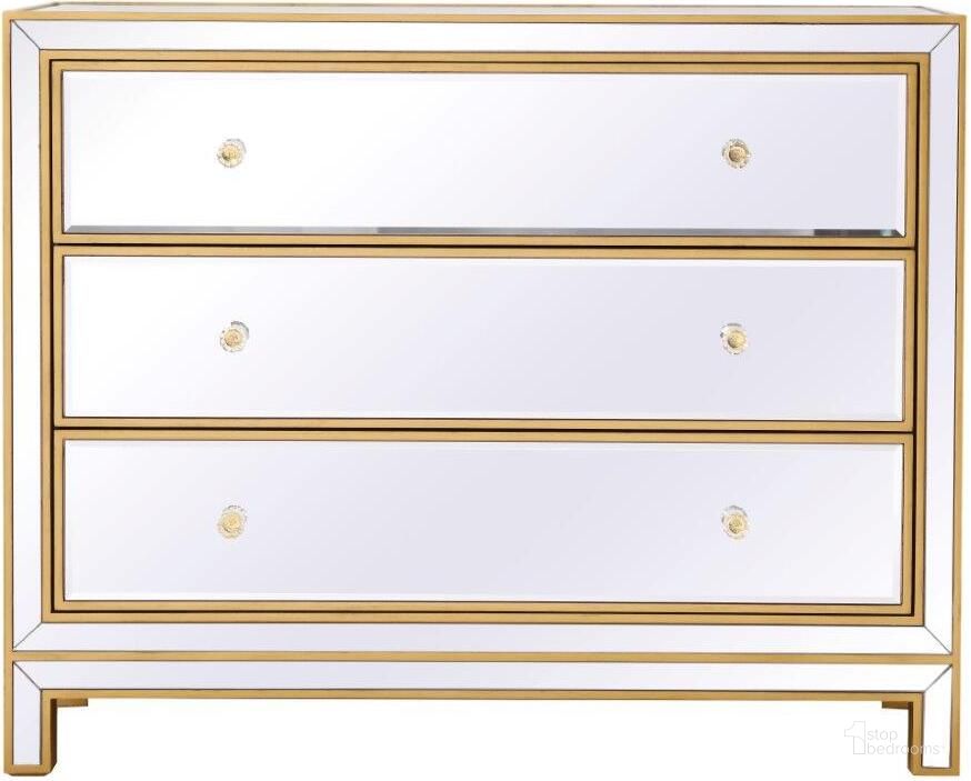 The appearance of Reflexion Antique Gold Chest designed by Elegant Lighting in the transitional interior design. This antique gold piece of furniture  was selected by 1StopBedrooms from Reflexion Collection to add a touch of cosiness and style into your home. Sku: MF72019G. Material: Wood. Product Type: Chest. Image1