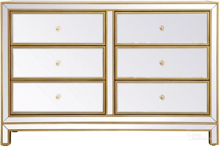 The appearance of Reflexion Antique Gold Dressers MF72017G designed by Elegant Lighting in the transitional interior design. This antique gold piece of furniture  was selected by 1StopBedrooms from Reflexion Collection to add a touch of cosiness and style into your home. Sku: MF72017G. Material: Wood. Product Type: Dresser. Image1