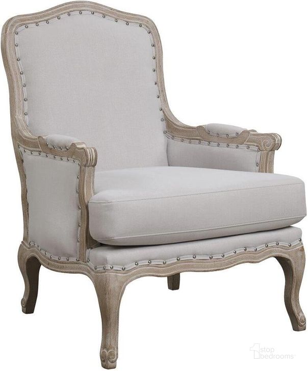The appearance of Regal Taupe Accent Chair designed by Picket House in the traditional interior design. This white piece of furniture  was selected by 1StopBedrooms from Regal Collection to add a touch of cosiness and style into your home. Sku: UAZ540100G. Product Type: Accent Chair. Material: Rubberwood. Image1