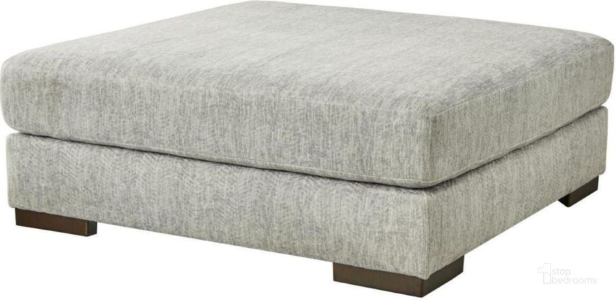 The appearance of Regent Park Accent Ottoman In Pewter designed by Signature Design by Ashley in the modern / contemporary interior design. This pewter piece of furniture  was selected by 1StopBedrooms from Regent Park Collection to add a touch of cosiness and style into your home. Sku: 1440408. Material: Fabric. Product Type: Ottoman. Image1