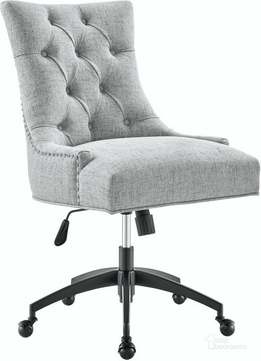 The appearance of Regent Tufted Fabric Office Chair EEI-4572-BLK-LGR designed by Modway in the modern / contemporary interior design. This black light gray piece of furniture  was selected by 1StopBedrooms from Regent Collection to add a touch of cosiness and style into your home. Sku: EEI-4572-BLK-LGR. Material: Wood. Product Type: Office Chair. Image1