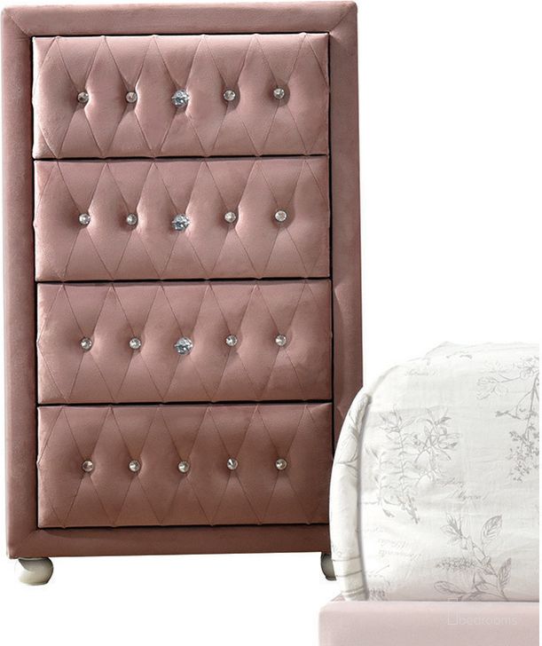 The appearance of Reggie Youth Chest designed by ACME in the transitional interior design. This pink piece of furniture  was selected by 1StopBedrooms from Reggie Collection to add a touch of cosiness and style into your home. Sku: 30826. Material: Wood. Product Type: Kids Chest. Image1
