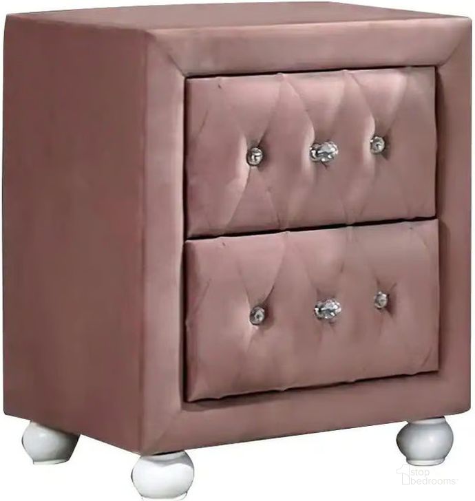 The appearance of Reggie Youth Nightstand designed by ACME in the transitional interior design. This pink piece of furniture  was selected by 1StopBedrooms from Reggie Collection to add a touch of cosiness and style into your home. Sku: 30823. Material: Wood. Product Type: Kids Nightstand. Image1