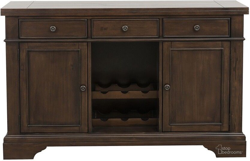 The appearance of Reid Dark Cherry Buffet designed by Homelegance in the transitional interior design. This brown piece of furniture  was selected by 1StopBedrooms from Reid Collection to add a touch of cosiness and style into your home. Sku: 5267RF-55. Material: Wood. Product Type: Buffets, Sideboards and Server. Image1