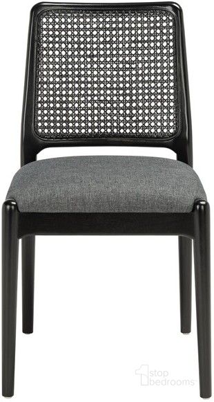 The appearance of Reinhardt Rattan Dining Chair in Black and Grey designed by Safavieh in the modern / contemporary interior design. This black and grey piece of furniture  was selected by 1StopBedrooms from Reinhardt Collection to add a touch of cosiness and style into your home. Sku: DCH8800C-SET2. Material: Wood. Product Type: Dining Chair. Image1
