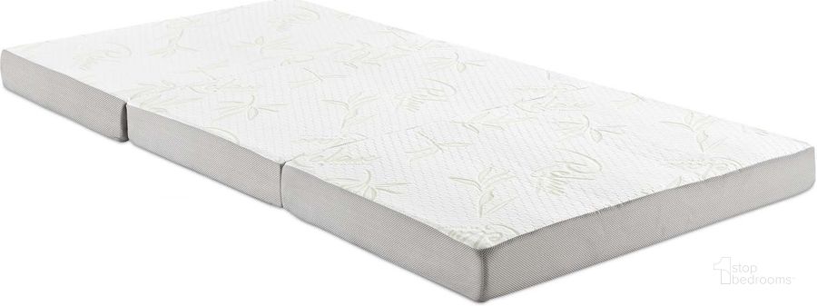 The appearance of Relax White 31 x 75 x 4 Tri-Fold Mattress Topper designed by Modway in the modern / contemporary interior design. This white piece of furniture  was selected by 1StopBedrooms from Relax Collection to add a touch of cosiness and style into your home. Sku: MOD-5781-WHI. Product Type: Mattress Topper. Material: Foam. Image1