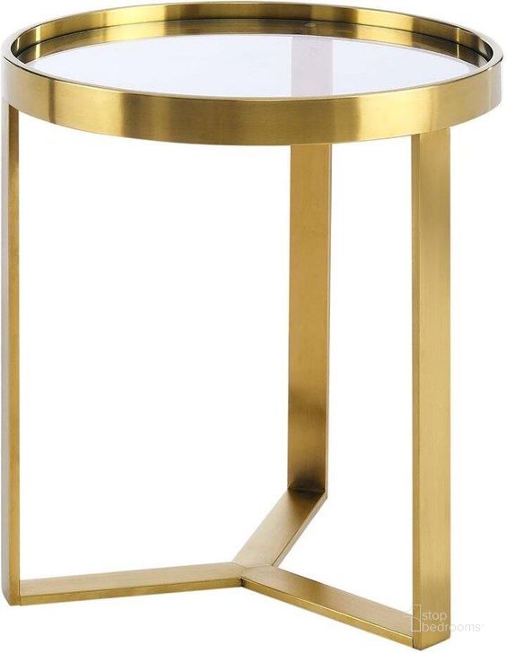 The appearance of Relay Gold Side Table designed by Modway in the modern / contemporary interior design. This gold piece of furniture  was selected by 1StopBedrooms from Relay Collection to add a touch of cosiness and style into your home. Sku: EEI-6150-GLD. Product Type: Side Table. Material: Stainless Steel. Image1