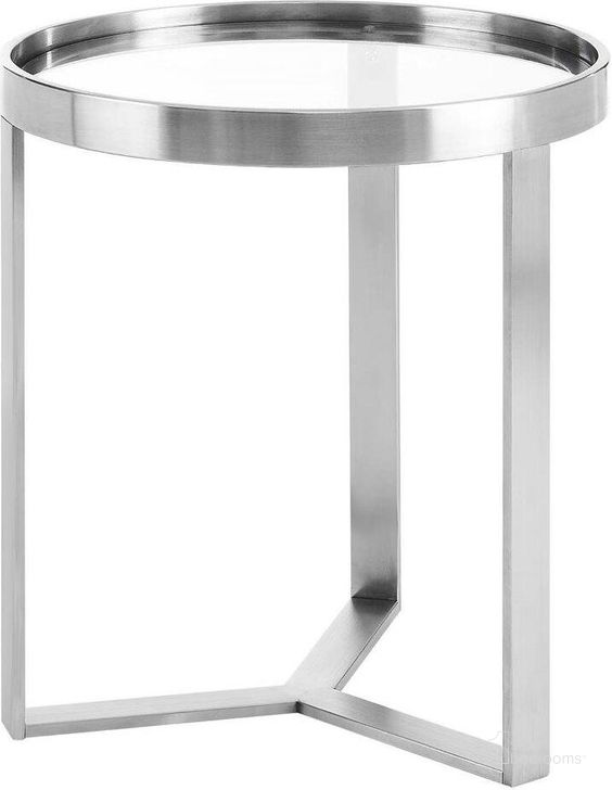 The appearance of Relay Silver Side Table designed by Modway in the modern / contemporary interior design. This silver piece of furniture  was selected by 1StopBedrooms from Relay Collection to add a touch of cosiness and style into your home. Sku: EEI-6151-SLV. Product Type: Side Table. Material: Stainless Steel. Image1