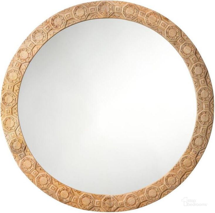 The appearance of Relief Natural Curved Round Mirror designed by Jamie Young Company in the modern / contemporary interior design. This natural piece of furniture  was selected by 1StopBedrooms from Relief Collection to add a touch of cosiness and style into your home. Sku: 6RELI-RNDNA. Material: Wood. Product Type: Accent Mirror. Image1
