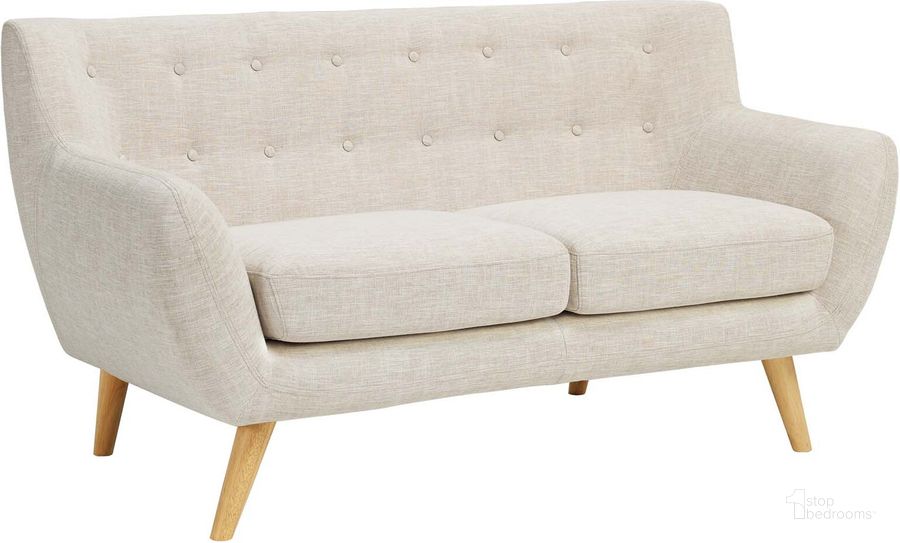 The appearance of Remark Beige Upholstered Fabric Loveseat designed by Modway in the modern / contemporary interior design. This beige piece of furniture  was selected by 1StopBedrooms from Remark Collection to add a touch of cosiness and style into your home. Sku: EEI-1632-BEI. Material: Wood. Product Type: Loveseat. Image1